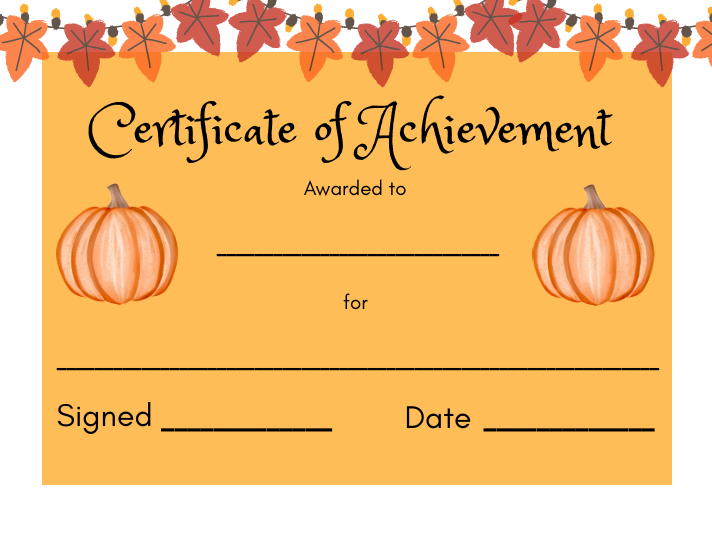 Certificate of Achievement  Seasonal Template Bundle