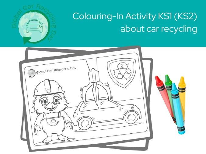 Global Car Recycling Day Colouring-In KS1 (KS2) Activity