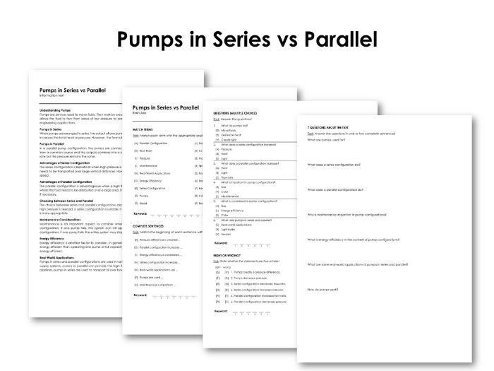 Pumps in Series vs Parallel Teaching Resources
