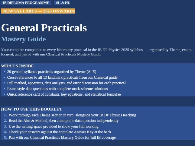 IB Physics DP General Practical's Mastery Guide | SL HL | New 2025 Syllabus