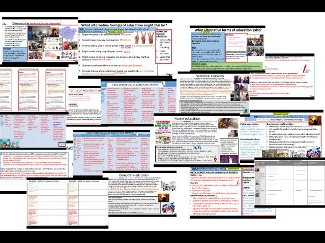 AQA GCSE Sociology - Education:  Alternative forms of education