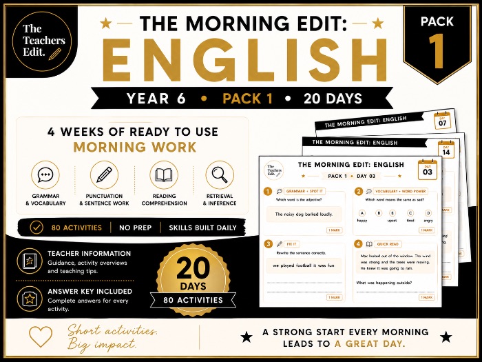 Morning Edit English Y6 Pack 1