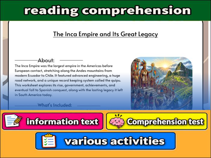 The Inca Empire and Its Great Legacy & Comprehension Test