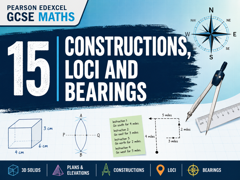 15 - Constructions, Loci and Bearings Teacher Pack - FOUNDATION Maths GCSE Pearson Edexcel