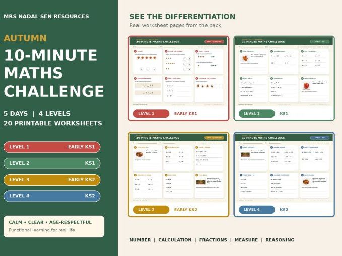 Autumn 10-Minute Maths Challenge SEN