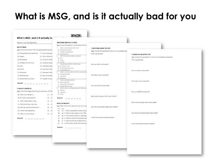 What is MSG, and is it actually bad for you Teaching Resources