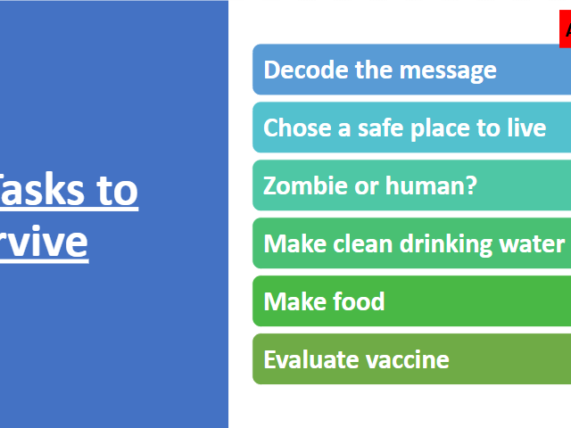 Surviving a zombie apocalypse KS3 Science fun lesson