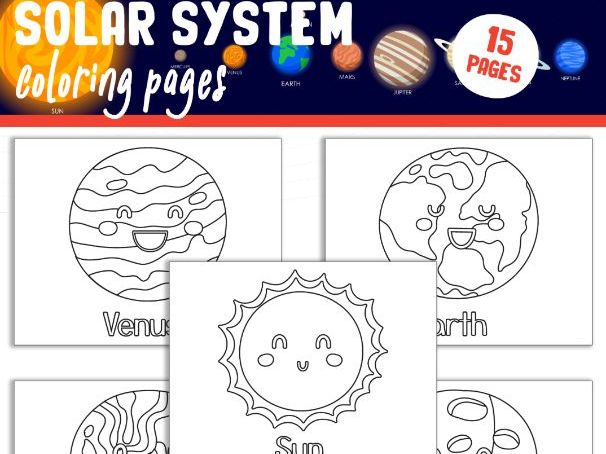 Solar System Coloring Pages: Color, Draw & Name the Planets in the Solar System