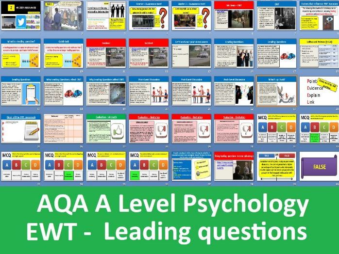 Eyewitness testimony: Leading questions | 2025 Spec - AQA A Level Psychology (Memory)