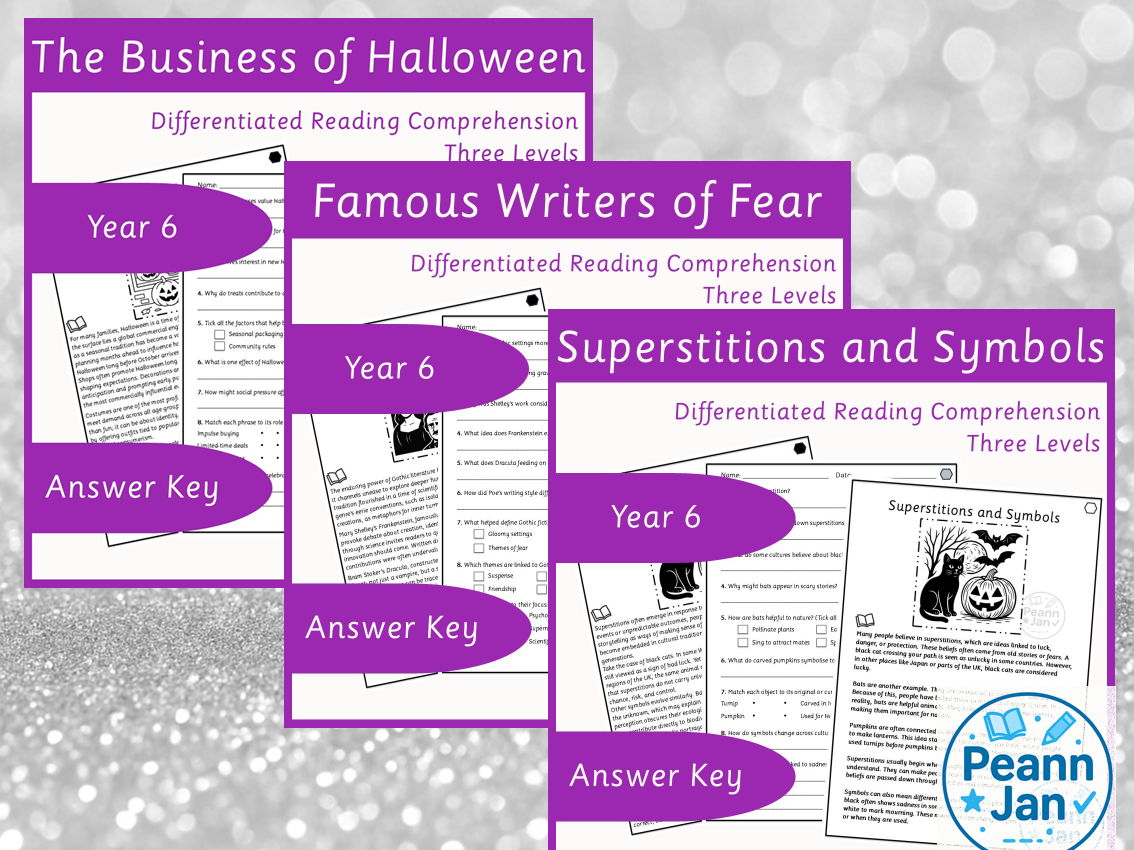 Year 6 Reading Comprehension - Halloween Bundle