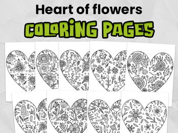 Mandala Heart of Flowers Calm Coloring Pages for all ages