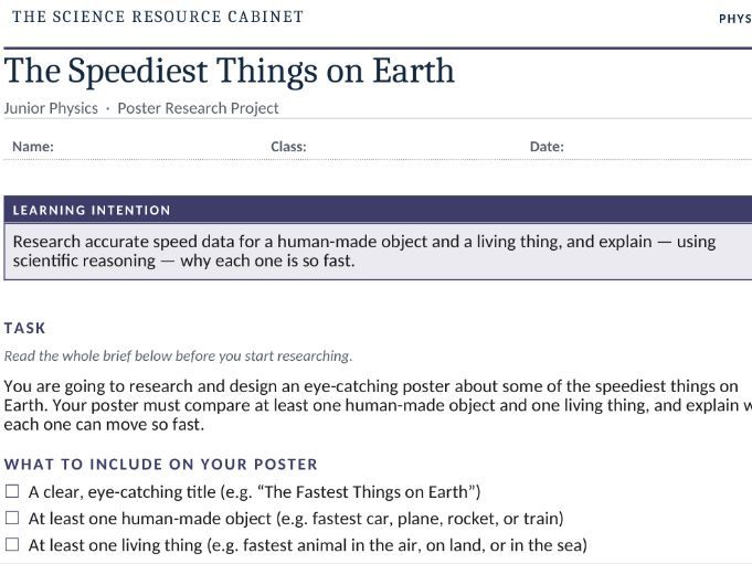 The Speediest Thing on Earth – Research