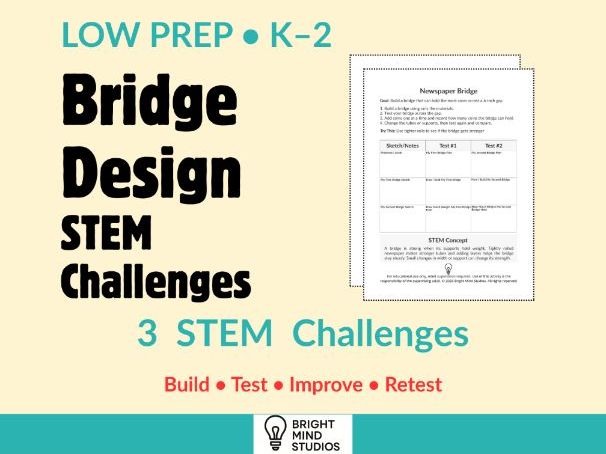 Primary Bridge Design STEM Challenges Bundle