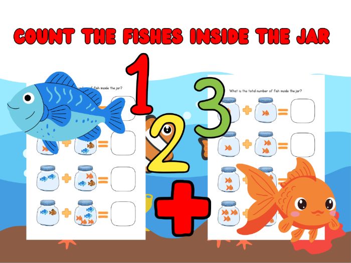 count the fishes inside the jar Numbers 1–10