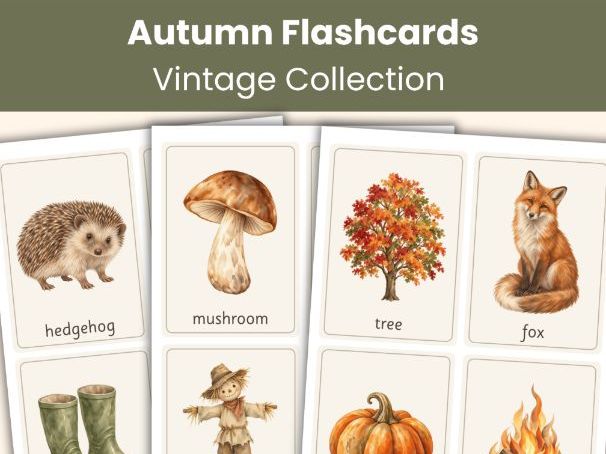 Autumn Flashcards | 56 Autumn Vocabulary Picture Cards | Printable Activities