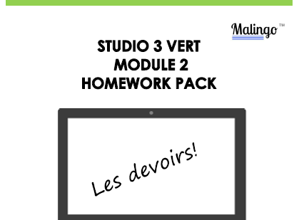 Studio 3 vert module 2 homework booklet by malingo | Teaching Resources