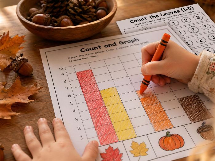 Autumn Counting 1-20 Maths Worksheets
