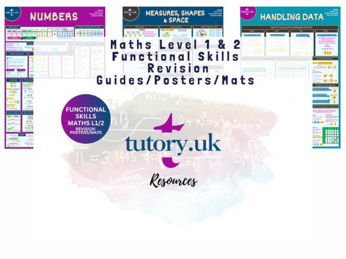 Maths Functional Skills Level 1/Level 2 Revision Guides /Posters/ Mats