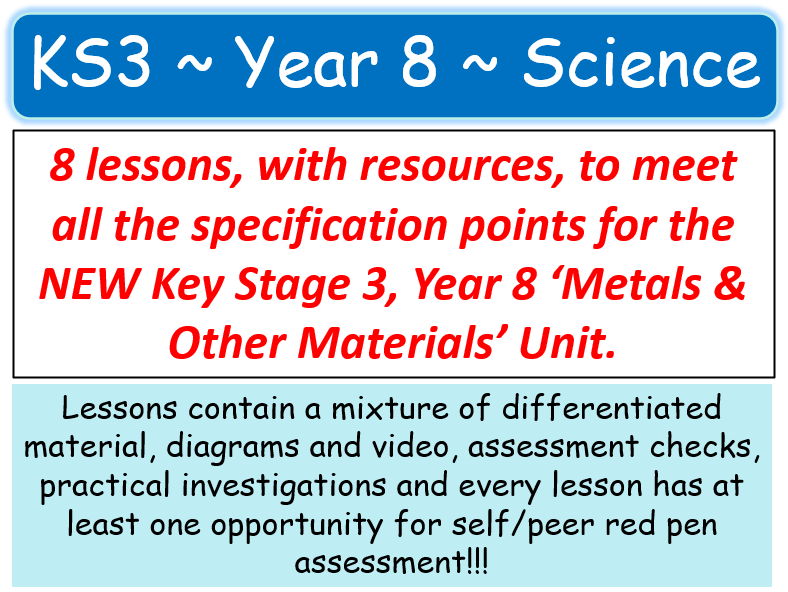 NEW KS3 ~ Year 8 ~ Metals & Other Materials