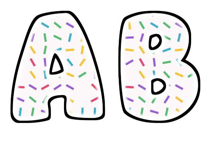 Sprinkles Glow Bubble Letters | Bulletin Board Letters | Classroom Display Pack