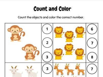 Safari adventure: Count and Colour Extravaganza