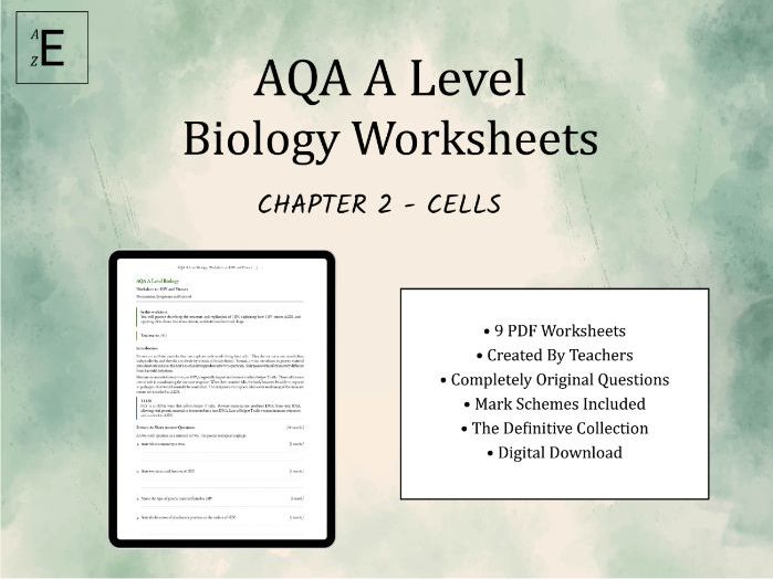 AQA A Level Biology Worksheets Chapter 2 - Cells