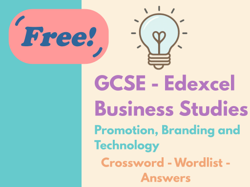 Free Crossword Puzzle - GCSE Edexcel Business Studies – Promotion, Branding and Technology