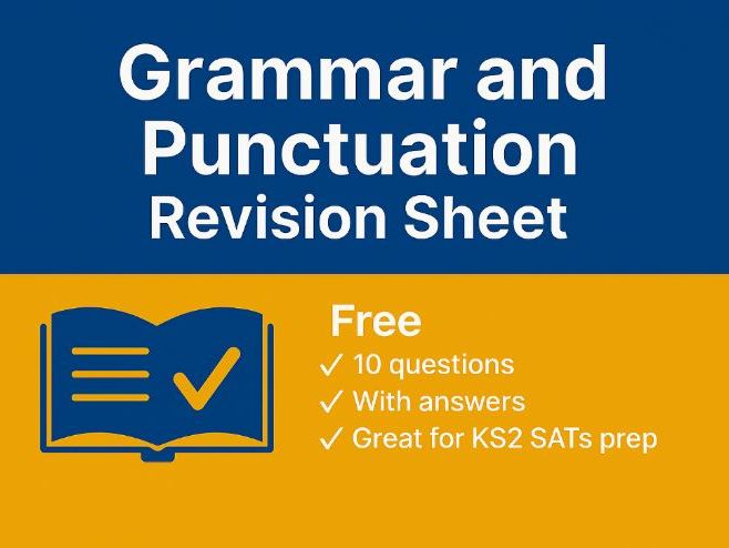 Year 6 GPS Grammar and Punctuation Morning Starter – Free Revision Sheet