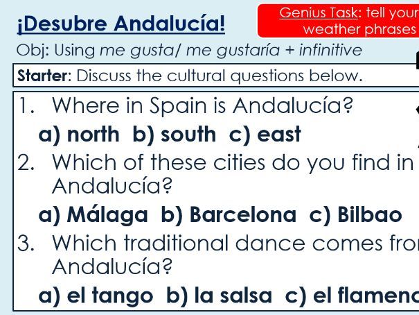 NEW 2026 GCSE Spanish. Foundation/ Verde. Module 2: Zona de cultura ¡Descubre Andalucía!