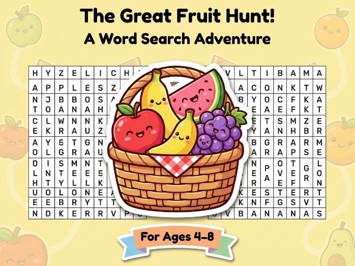 The Great Fruit Hunt Word Search Puzzles for Kids
