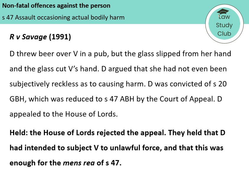 Non-fatal offences - Lesson slides (OCR A-level law)