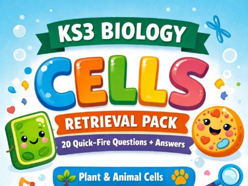 KS3 Biology Cells Retrieval Pack (20 Qs)