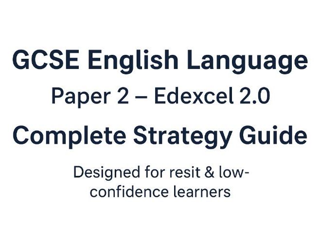 GCSE English Language Paper 2 (Pearson 2.0) – Complete Teacher Strategy Guide for Resit Learners