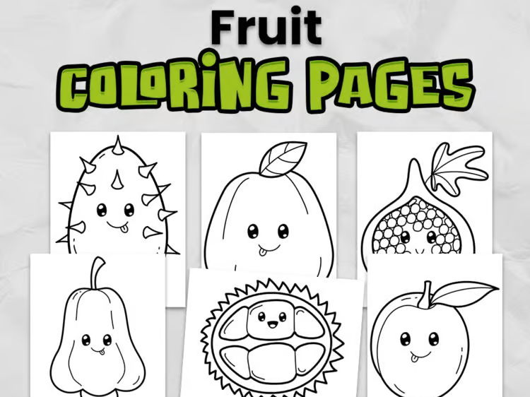 Fruit Colouring Pages | Healthy Eating Activity | EYFS & KS1 Printable Worksheets