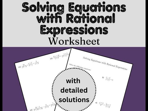 Solving Equations with Rational Expressions Worksheet (with solutions)