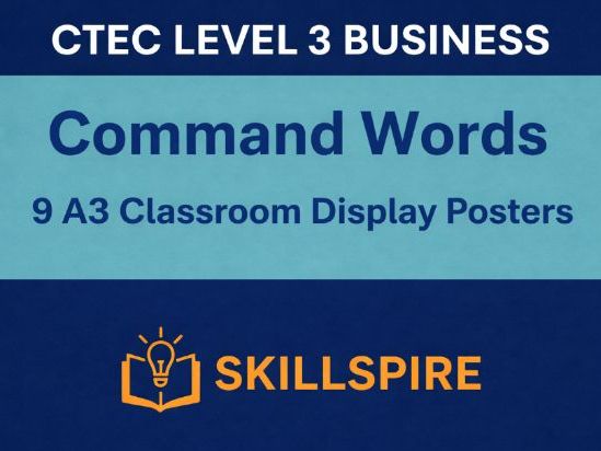 CTEC Level 3 Business - Command Words Posters | Exam Technique Guide | OCR Revision