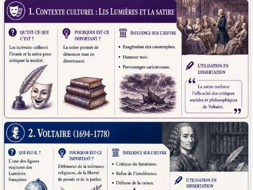 Candide - Voltaire: knowledge organisers