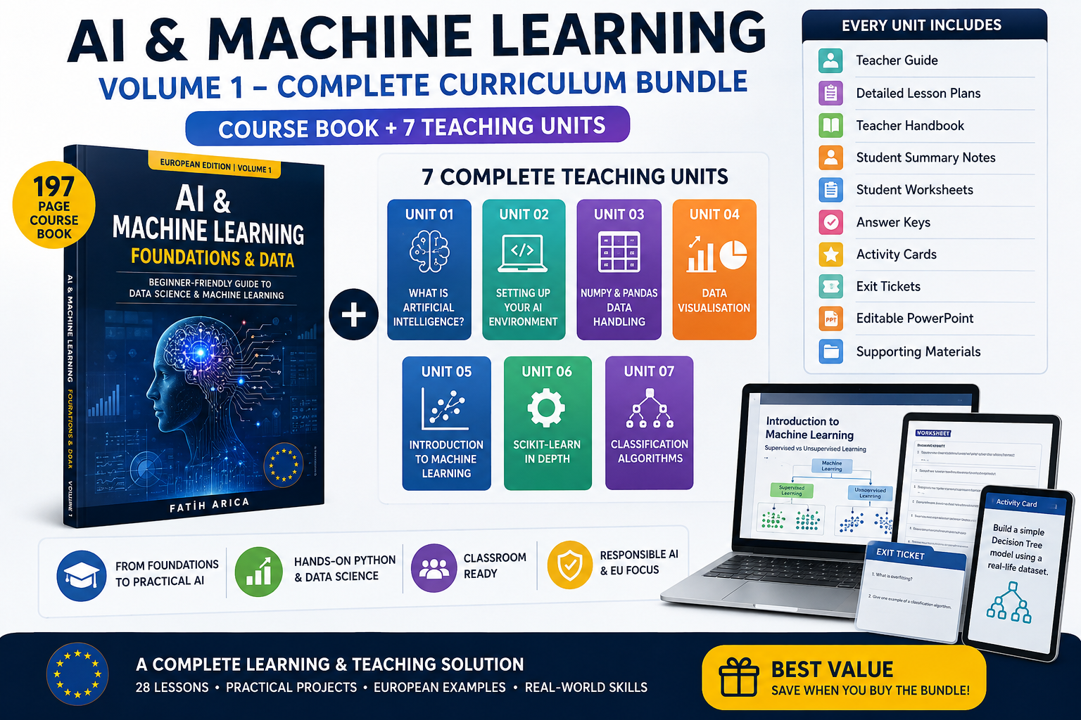 AI & Machine Learning Volume 1 – Complete Curriculum Bundle | Course Book + 7 Teaching Units
