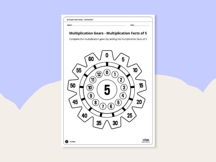 5 times table worksheet