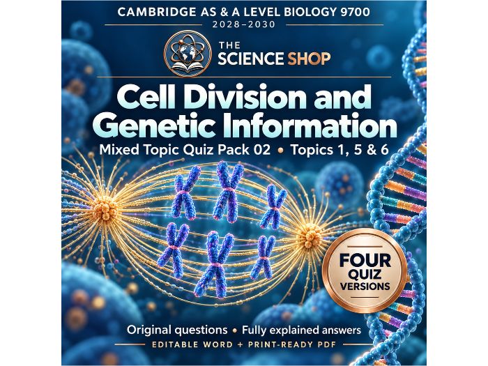 Cell Division and Genetic Information | Cambridge AS Biology 9700 | 4 Revision Quizzes