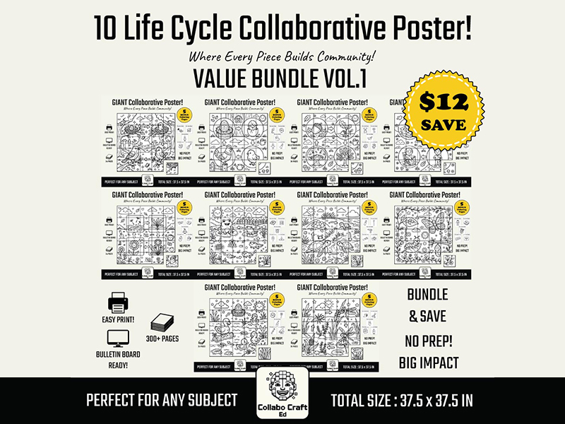 10 Life Cycle Giant Collaborative Posters