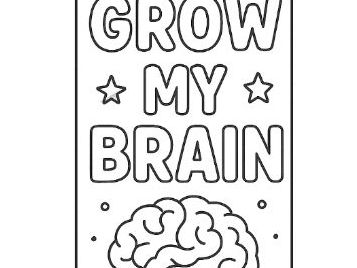 Growth Mindset Bookmark colouring template