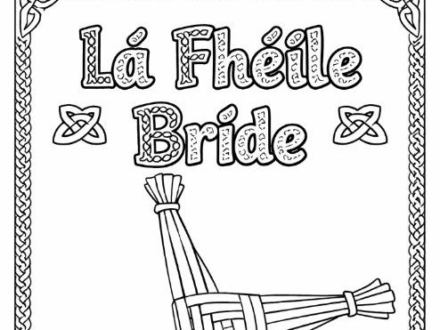 Lá Fhéile Bríde St Bridget's Day Cross Colouring Sheet St Brigit