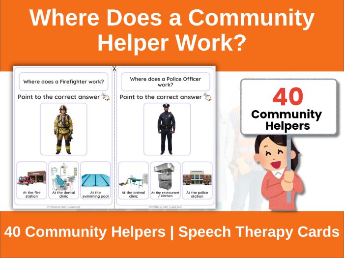 Community Helpers – Where Do They Work? Speech Therapy Cards