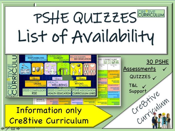 PSHE assessment Quizzes