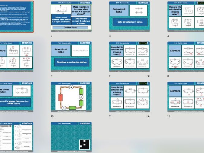 AQA GCSE Physics P4 P4.5 - Series circuits | Complete Lesson Pack + Free AI Long-Answer Marking