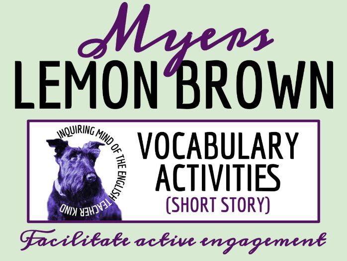 "The Treasure of Lemon Brown" Vocabulary Worksheet, Crossword Puzzle, and Word Search