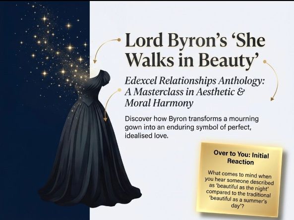 She Walks in Beauty by Lord Byron | Edexcel Relationships Poetry Anthology |