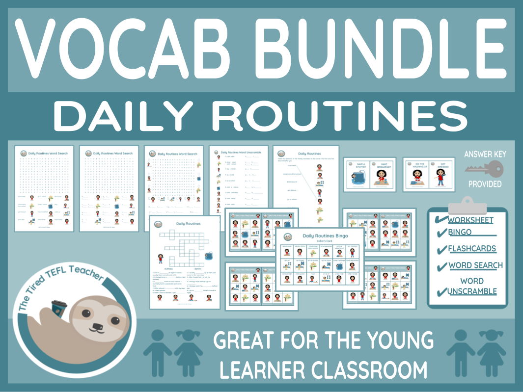 ESL Daily Routines Vocabulary Bundle