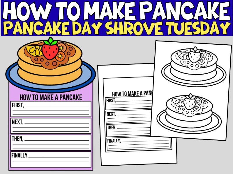 Pancake Day Sequencing Writing | How to Make a Pancake Shrove Tuesday